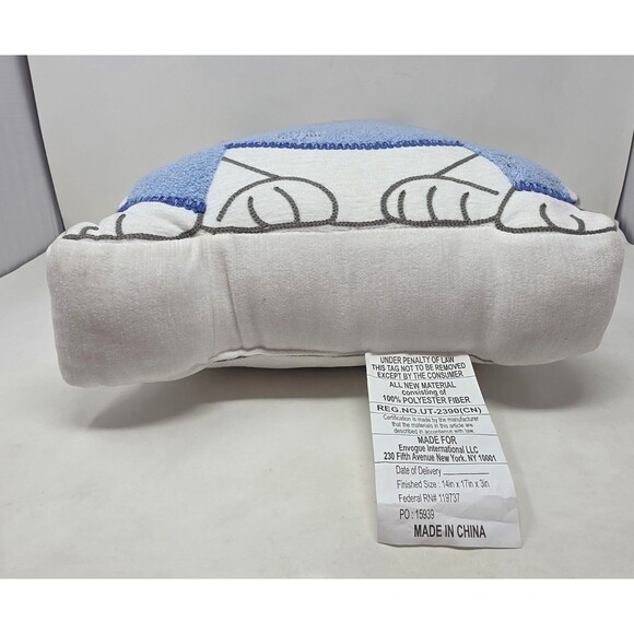 Envogue Bulldog Blue Menorah Hanukkah Sweater Plush Pillow - Picture 6 of 11